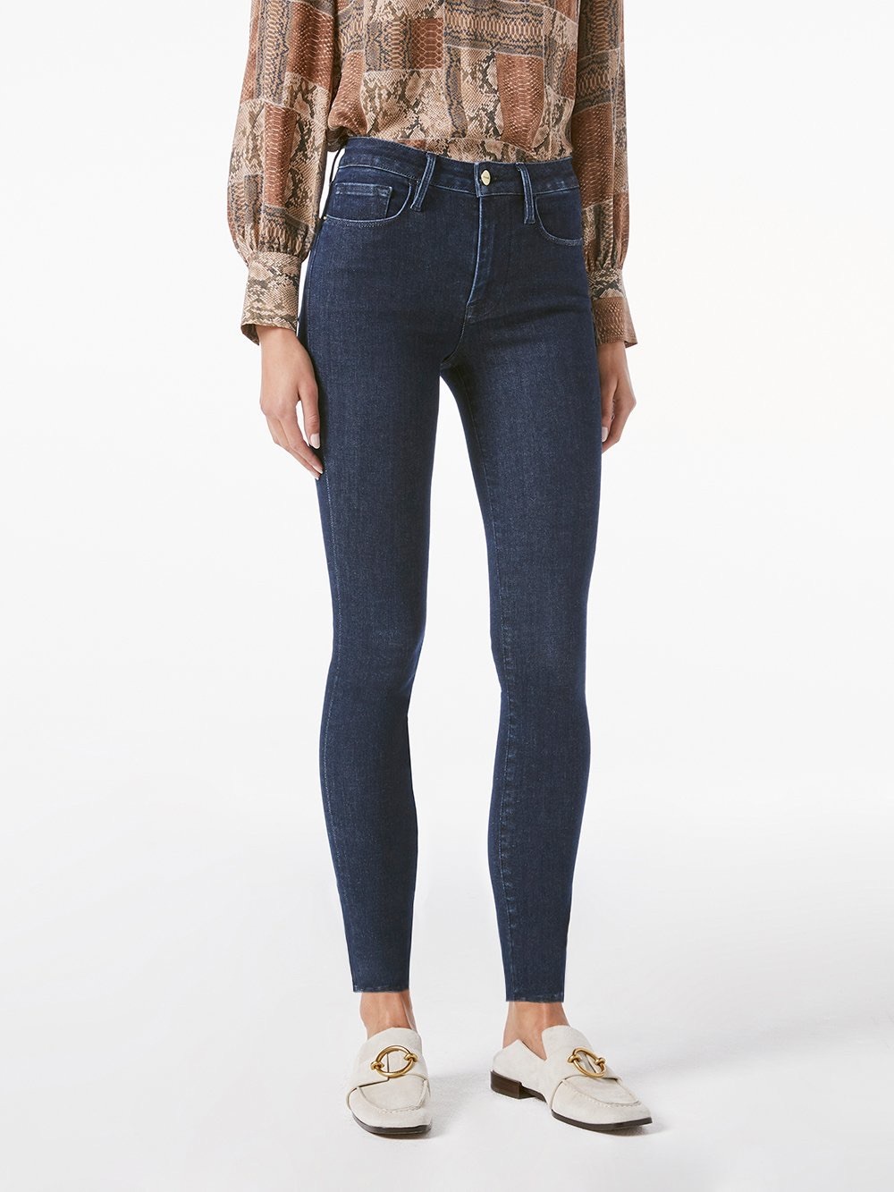 Frame Le One Denim Dark Wash High-Rise Slim Jeggings fits sizes 29-34